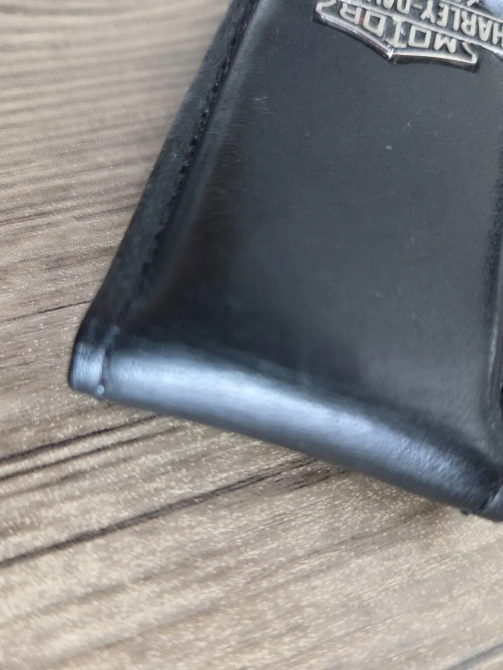 Harley Davidson Black Leather Magnetic Money Clip